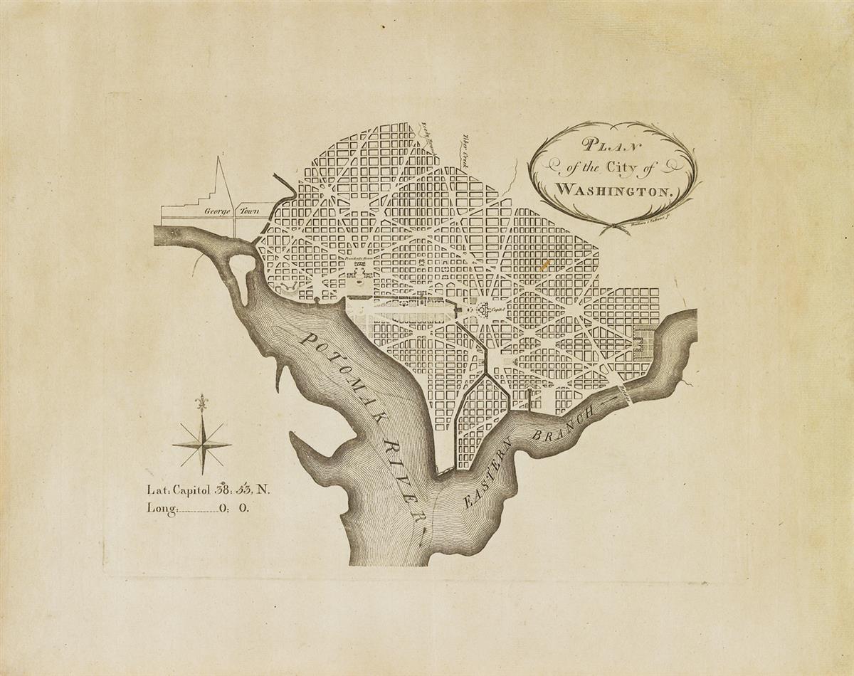 (WASHINGTON, D.C.) [Ellicott, Andrew, after]; Thackara & Vallance. Plan of the City of Washington.